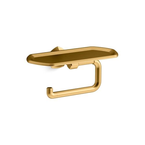 Main product image of Occasion Toilet Paper Holder w/ Tray (Vibrant Brushed Moderne Brass), K-27128-2MB