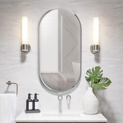 Main product image of Essential 20" x 40" Capsule Framed Mirror, Matte Black, K-26051-BLL