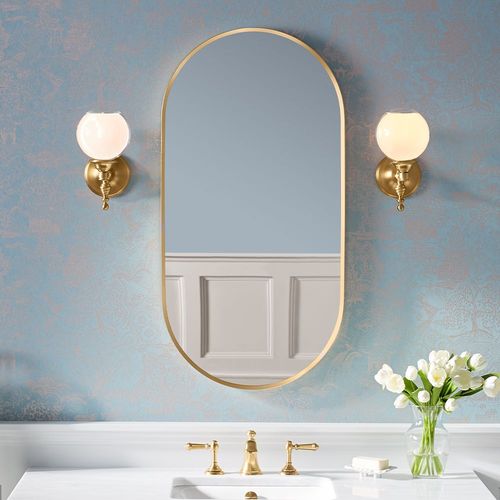 Main product image of Essential 20" x 40" Capsule Framed Mirror, Brushed Gold, K-26051-BGL