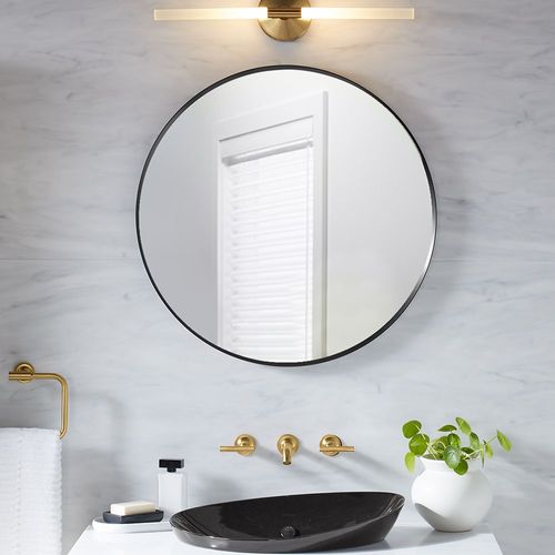 Main product image of Essential 28" Round Framed Mirror, Matte Black, K-26050-BLL