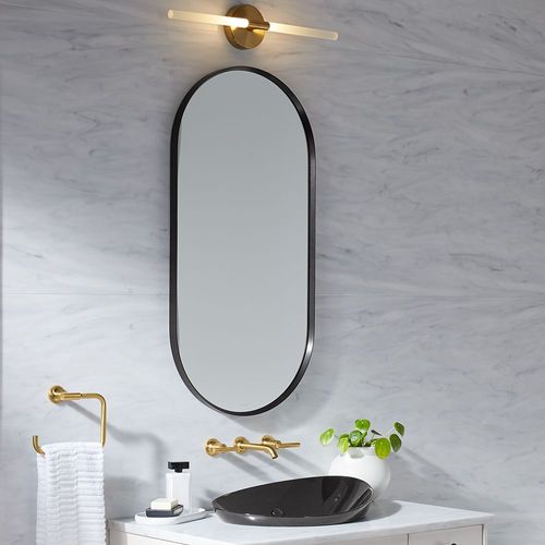 Main product image of Essential 20" x 40" Capsule Framed Mirror, Matte Black, K-26051-BLL