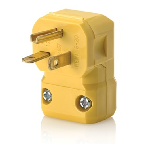 Main product image of 20A, 125V NEMA 5-20P, 2P, 3W, Plug, Straight Blade, Grounding, Python Angle (Yellow)