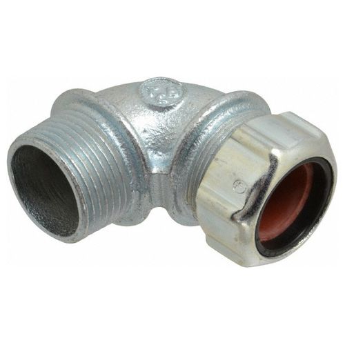 Main product image of 1" NPT Iron 0.75 to 0.875" Liquidtight 90-Degree Elbow Strain Relief Cord Grip, 2275-TB