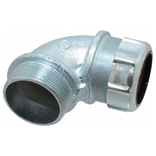 Main product image of 2 NPT Iron 1.375 to 1.625" Liquidtight 90-Degree Elbow Strain Relief Cord Grip , 2285