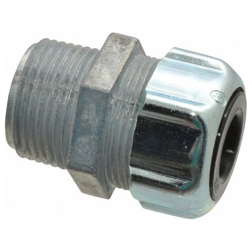 Main product image of 3/4 NPT, Zinc 0.25 to 0.375" Liquidtight Straight Strain Relief Cord Grip, 1-3/4" OAL, 2531