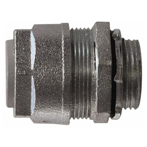 Main product image of 2-1/2 NPT Iron 1.75 to 1.965" Liquidtight Straight Strain Relief Cord Grip, 3-3/4" OAL, 2584