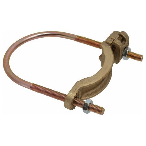 Main product image of Waterpipe Ground Clamp for Wire Range 4 - 4/0, Water Pipe Size 2-1/2" - 3-1/2", Bronze Saddle, 3904