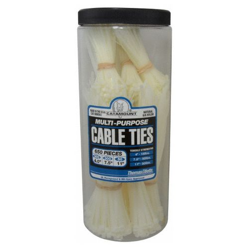 Main product image of 4 to 11" Range, White Cable Ties (Pack of 650), 90650-I