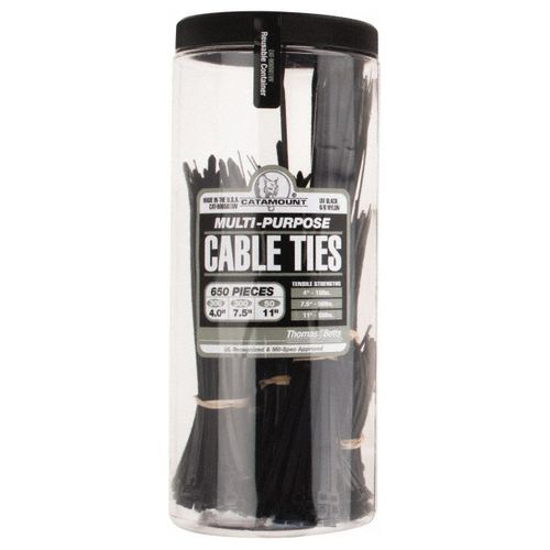 Main product image of 4 to 11" Range, Black Cable Ties (Pack of 650), 90650-IUV