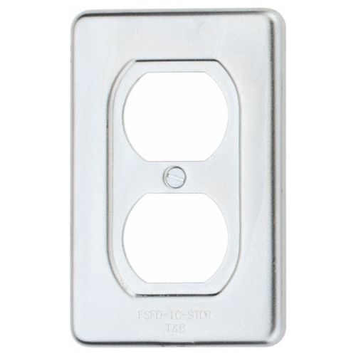 Main product image of 1 Gang Device Box Cover, Sheet Steel, Duplex Receptacle, DS23-TB