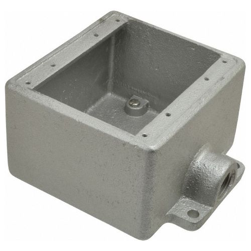 Main product image of 1/2" Deep 2 Gang Cast Device Box, Gray Iron Zinc Plated, Dead End, FD12-TB