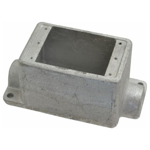 Main product image of 1/2" Deep 1 Gang Cast Device Box, Gray Iron Zinc Plated, Thru-Feed, FDC1-TB