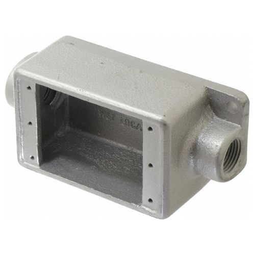 Main product image of 1/2" Shallow 1 Gang Cast Device Box, Gray Iron Zinc Plated, Thru-Feed, FSC1-TB