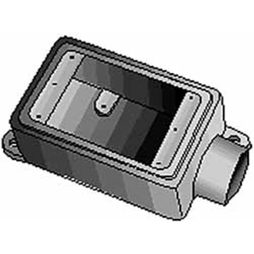 Main product image of 1" Shallow 1 Gang Cast Device Box, Gray Iron Zinc Plated, Thru-Feed, FSC3-TB