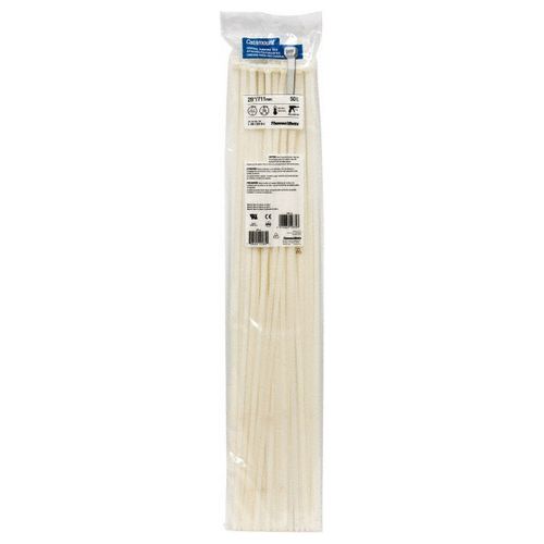 Main product image of 28" Long, Natural, Nylon, Standard Cable Ties (Pack of 50), L-28-120-9-L