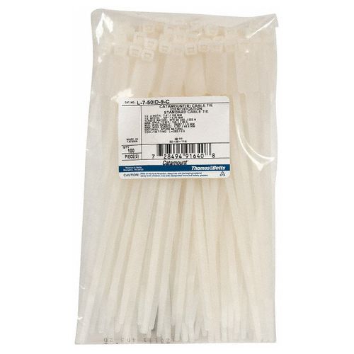Main product image of 7.5" Long, Natural, Nylon, Standard Cable Ties (Pack of 100), L-7-50ID-9-C