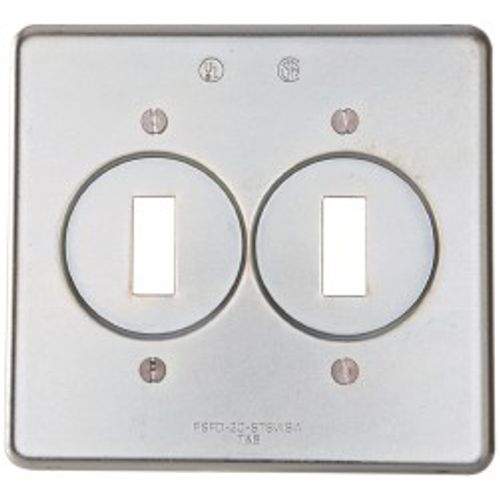 Main product image of 2 Gang Device Box Cover, Sheet Steel, 2 Switch, S322-TB