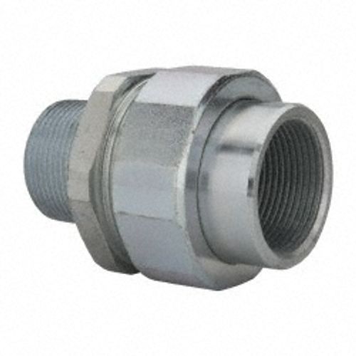 Main product image of 1-1/4" UNY Electro Galvanized Steel Male Union, 3 Piece for Hazardous/Non Hazardous Locations, UNY-405-TB