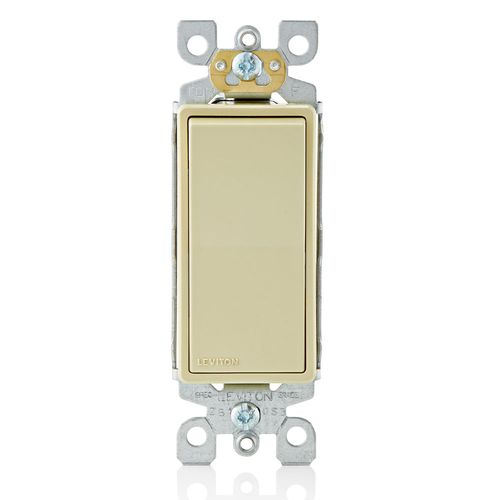 Main product image of 15A Decora Single-pole Switch, Self-grounding (Ivory)