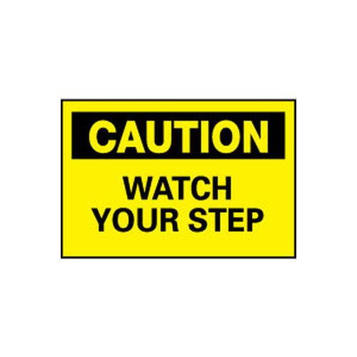 Main product image of 10" High Caution Watch Your Step Aluminum Sign, C203AB