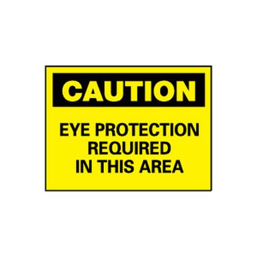 Main product image of 10" High Caution Eye Protection Required in This Area Aluminum Sign, C26AB