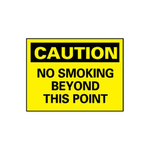 Main product image of 10" High Caution No Smoking Beyond This Point Aluminum Sign, C51AB