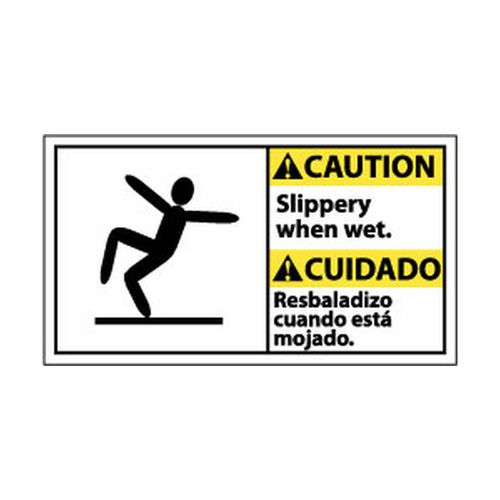 Main product image of 10" High Caution Slippery When Wet Plastic Sign, CBA7R