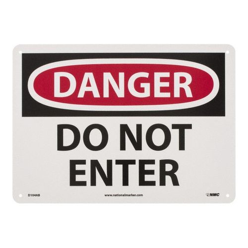 Main product image of 10" High Danger Do Not Enter Aluminum Sign, D104AB