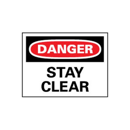 Main product image of 10" High Danger Stay Clear Aluminum Sign, D105AB