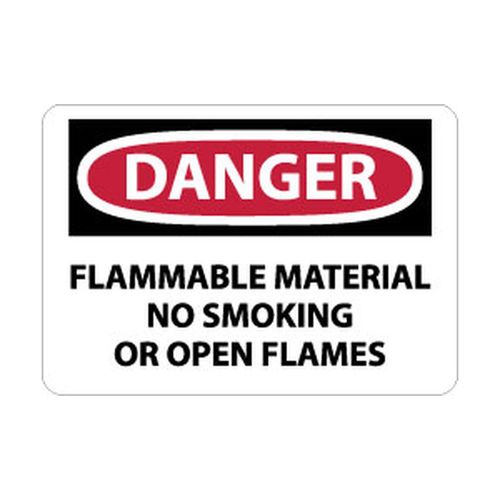 Main product image of 10" High Danger Flammable Material No Smoking or Open Flames Aluminum Sign, D117AB
