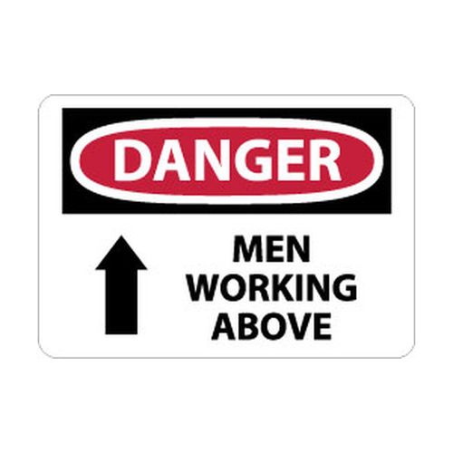 Main product image of 10" x 14" Danger Men Working Above Aluminum Accident Prevention Sign, D125AB