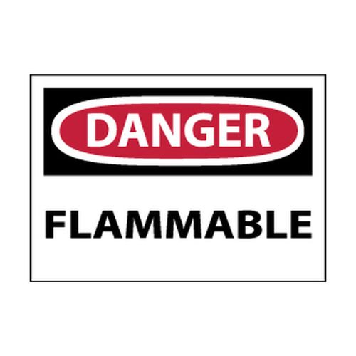 Main product image of 3" x 5" Danger Flammable Pressure-Sensitive Vinyl Fire Sign (5-Pack), D126AP