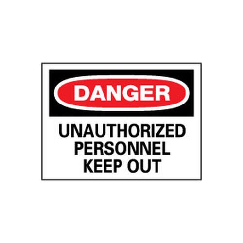 Main product image of 10" High Danger Unauthorized Personnel Keep Out Aluminum Sign, D143AB