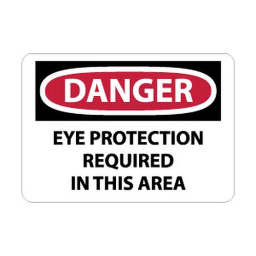 Main product image of 10" High Danger Eye Protection Required in This Area Aluminum Sign, D201AB