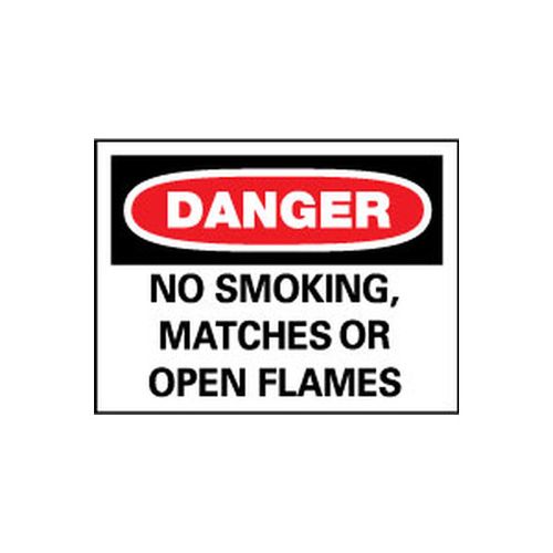 Main product image of 10" High Danger No Smoking Matches or Open Flames Aluminum Sign, D217AB