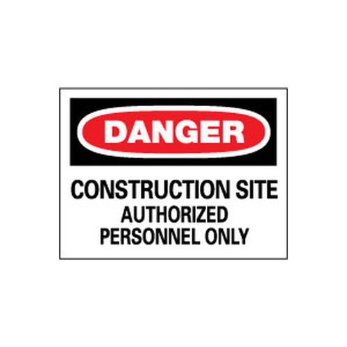 Main product image of 14" High Danger Construction Site Authorized Personnel Only Aluminum Sign, D247AC