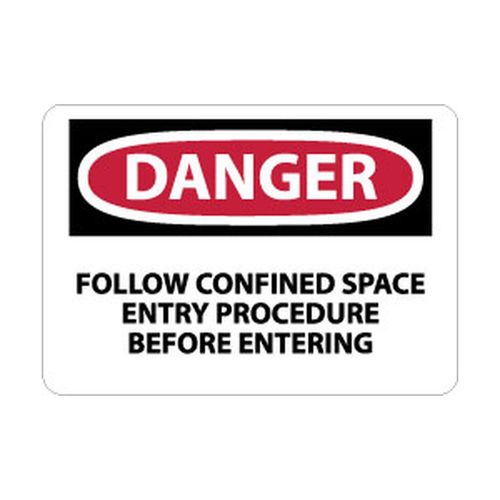 Main product image of 10" High Danger Follow Confined Space Entry Procedure Before Entering Aluminum Sign, D277AB
