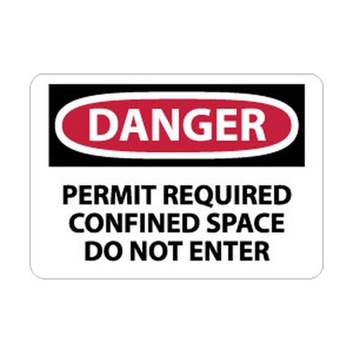 Main product image of 10" High Danger Permit Required Confined Space Do Not Enter Aluminum Sign, D360AB