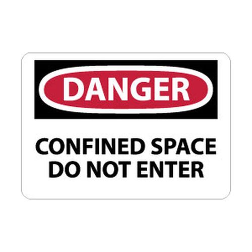 Main product image of 10" x 14" Danger Confined Space Do Not Enter Aluminum Accident Prevention Sign, D383AB