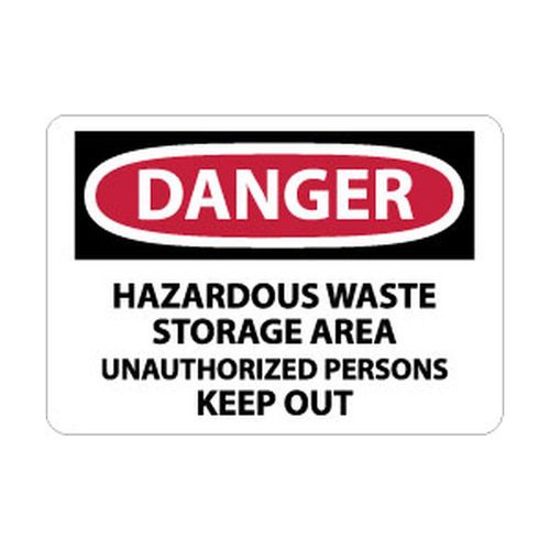 Main product image of 10" x 14" Danger Hazardous Waste Storage Area Unauthorized Persons Keep Out Sign, D442AB