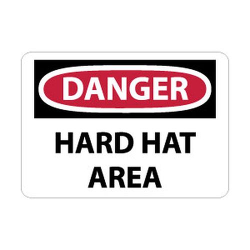 Main product image of 10" High Danger Hard Hat Area Aluminum Sign, D46AB