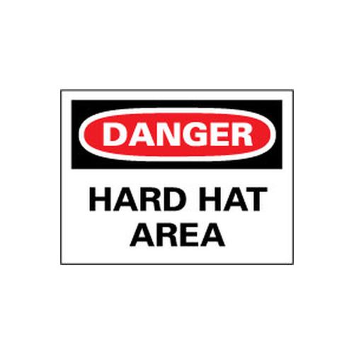 Main product image of 14" High Danger Hard Hat Area Aluminum Sign, D46AC