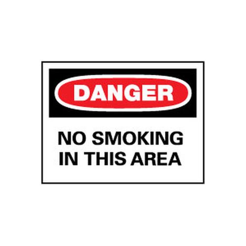 Main product image of 10" High Danger No Smoking in This Area Aluminum Sign, D80AB