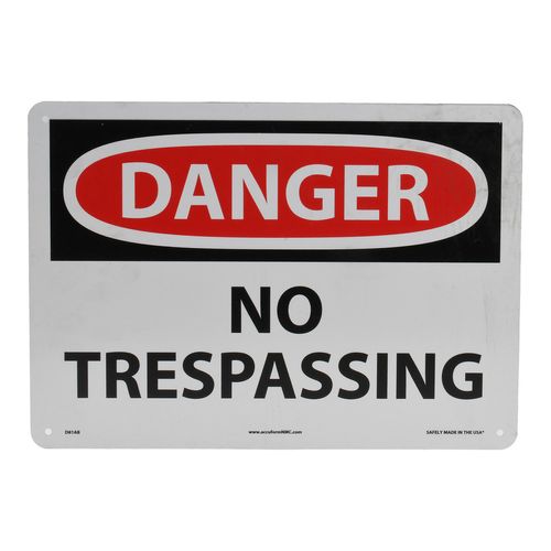 Main product image of 10" High Danger No Trespassing Aluminum Sign, D81AB
