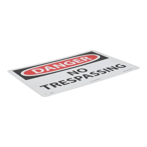 Main product image of 10" High Danger No Trespassing Aluminum Sign, D81AB