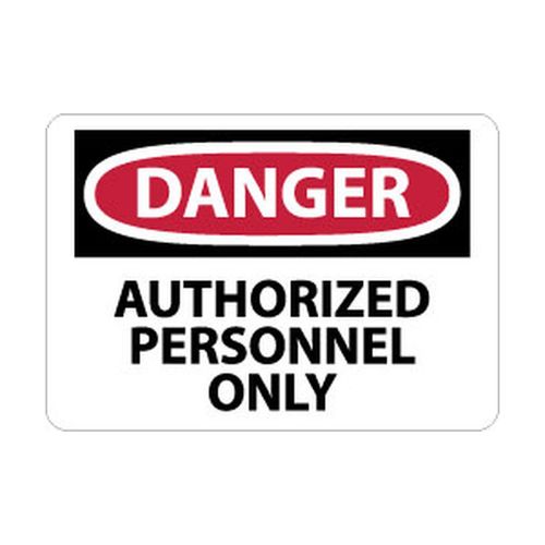 Main product image of 10" High Danger Authorized Personnel Only Aluminum Sign, D9AB