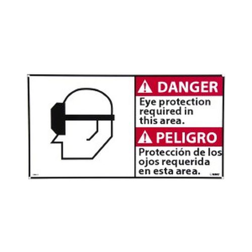 Main product image of 10" High Danger Eye Protection Required in This Area Plastic Sign, DBA2R