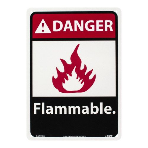 Main product image of 14" x 10" Danger Flammable Plastic Fire Sign, DGA15RB