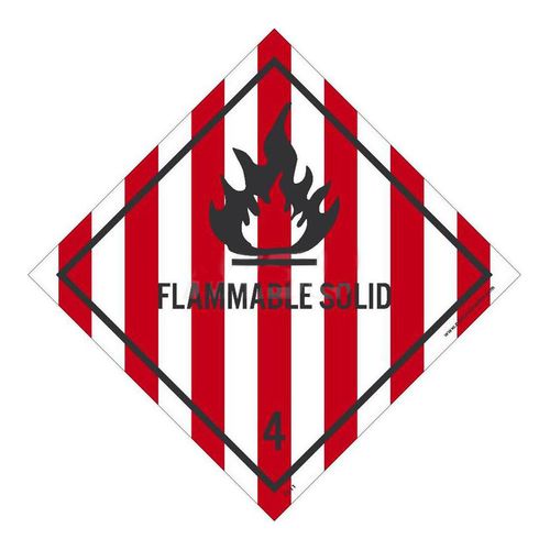 Main product image of 4" x 4" Flammable Solid DOT Shipping Label, DL11AL