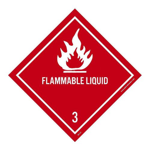 Main product image of 4" x 4" Flammable Liquid DOT Shipping Label, DL161AL